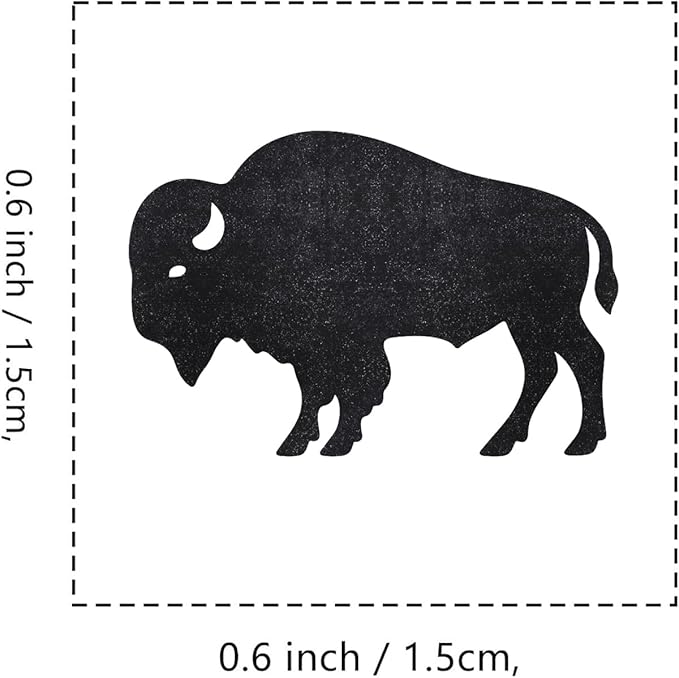 American Bison Buffalo Rubber Stamp, 3/5 Inch Small Mini Stamp for Scrapbooking Card Making Planner