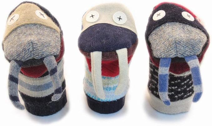 Cate & Levi - Hand Puppet - Premium Reclaimed Wool - Handmade in Canada - Machine Washable (Walrus)