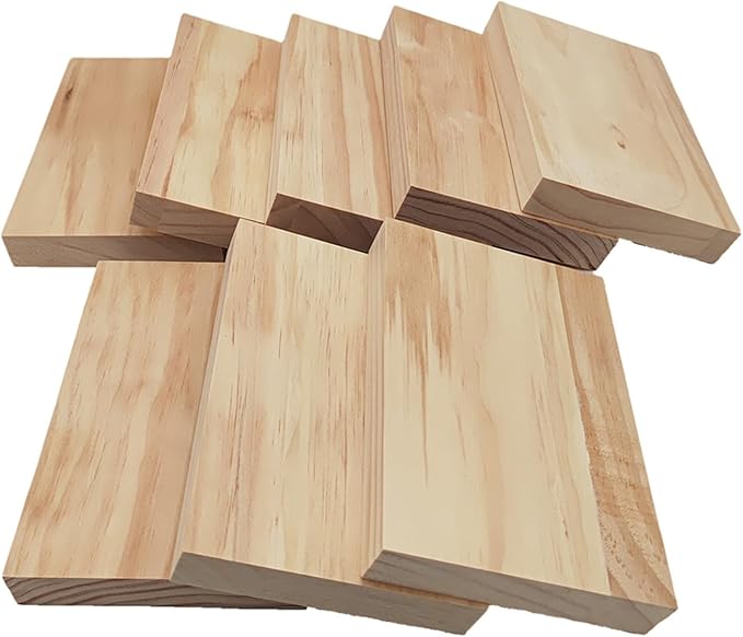 8PCS Rectangle Wood Boards Unfinished Wood Blocks for Crafting, 6x4x0.8in Blank Whittling Wooden Blocks for Wood Carving,Painting & Burning