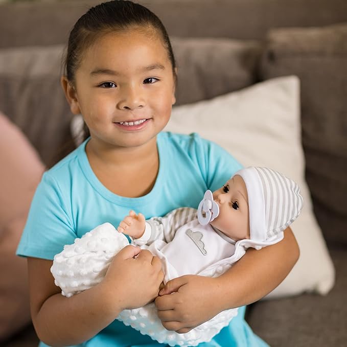 Adora Adoption Babies Collection, 16” Baby Doll with Complete 9-Piece Accessories Includes: Pacifier, Hospital Bracelet, Diaper and More! Birthday Gift for Ages 3+ - Baby Beloved