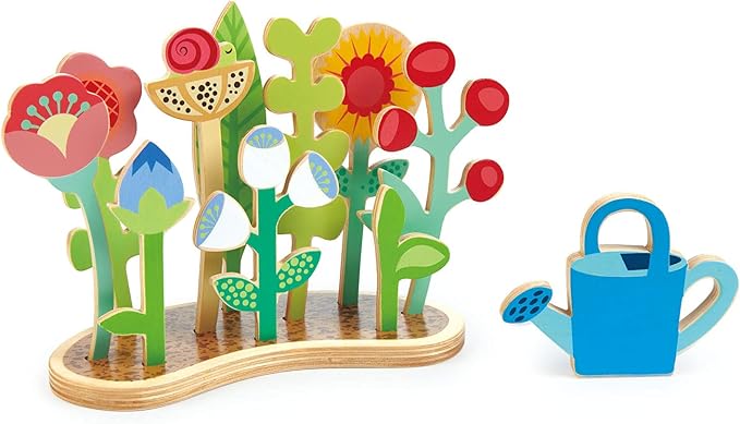 Tender Leaf Toys - Flower Bed - Indoor Garden Pretend Play Wooden Toy with Flowers and Foliage - Educational, Creative and Basic Life Learning Skills Fun for Children 3+