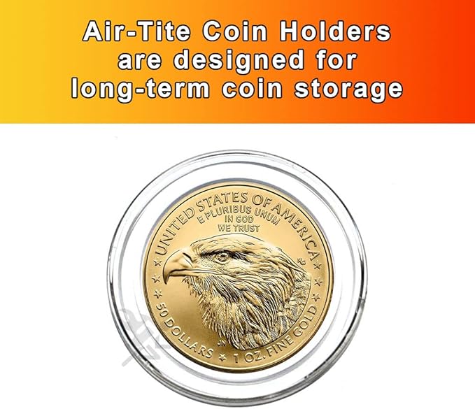 (10) H32 Direct Fit Coin Holder Capsules for 1oz American Gold Eagles and 1oz Gold Krugerrands & Kangaroos by OnFireGuy