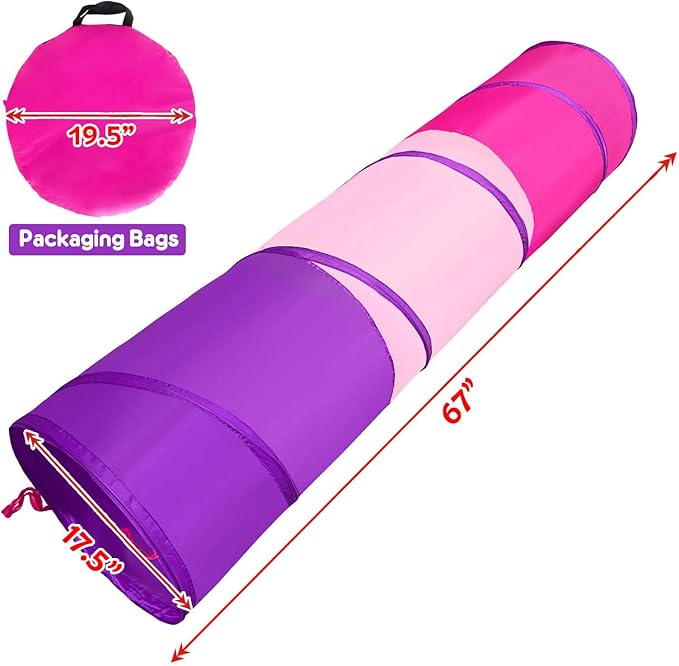 PigPigPen Kids Tunnel for Toddlers,Pop Up Play Tunnel Tent for Babies or Dogs, Indoor & Outdoor Toys for Kids Backyard Playset