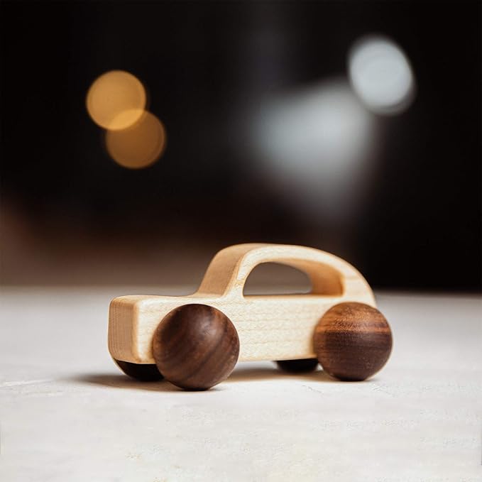 3PCS Wooden Baby Toys, Montessori Toys for Babies 0-6-12 Months, Baby Grasping Toys Push Car Toys for 1 Year Old Boy Birthday Gift,#2
