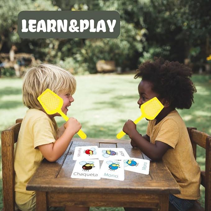Spanish Sight Words – Interactive Learning Game with 4 Colorful Fly Swatters – Ideal for Homeschool & Classroom Activities