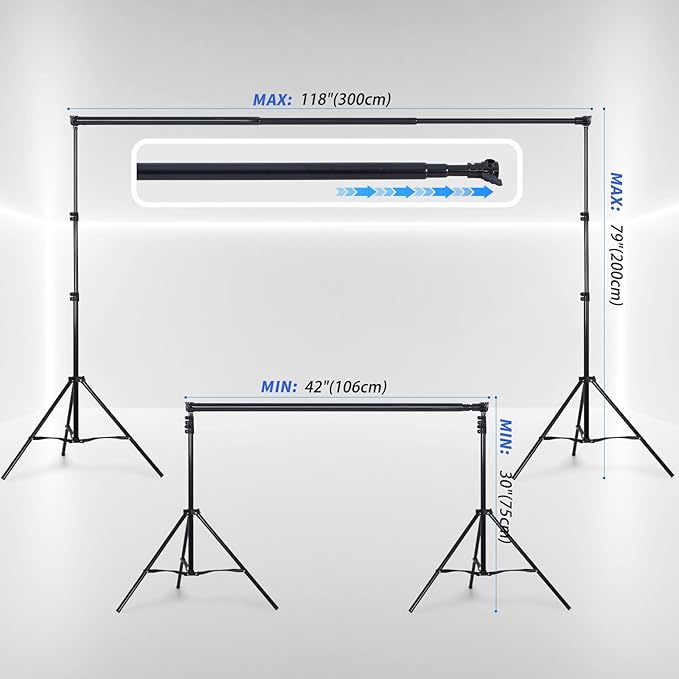 Classroom Puppet Stage, Puppet Show Theater with 2 Tripods, Cross Bar, Curtain and Carrying Bag, Portable Stage Suitable for School, Churches, and Family Shows