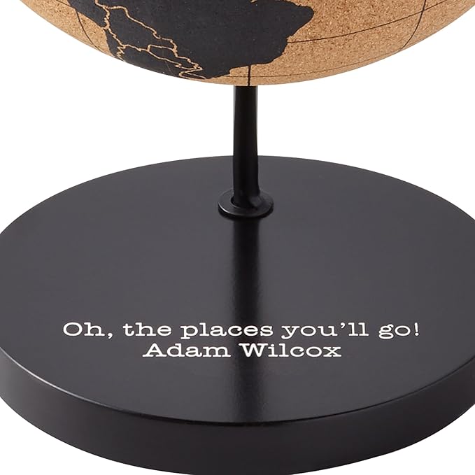 Let's Make Memories Personalized Cork Globe - The Places You'll Go - Graduation Gift - for Travel Lovers - Customize with Message - 7.5" Hx5.5 Dia