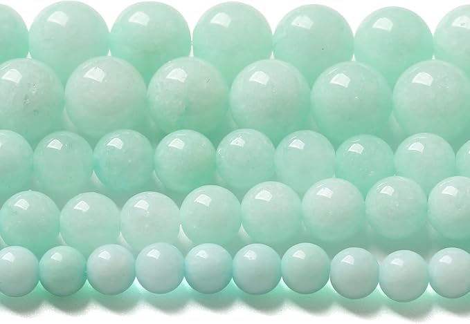 90PCS 8MM Natural Stone Amazonite Chalcedony Loose Beads for Jewelry Making DIY Bracelet Necklace 2 Strands