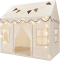 Kids Play Tent, Toddlers Large Playhouse with Mat, Star String, Flag, Machine Washable, Indoor and Outdoor Play Tent for Kids, Girls & Boy Aged 3+, 50" x 34" x 51", Cream