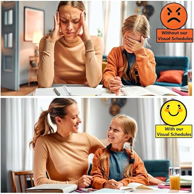 Visual Schedule for Kids – 133 Durable Plastic Picture Cards with Soft Loop Coins | Daily Routine & Chore Reward Chart for Home, School, Autism, ADHD & Special Needs Behavior Support