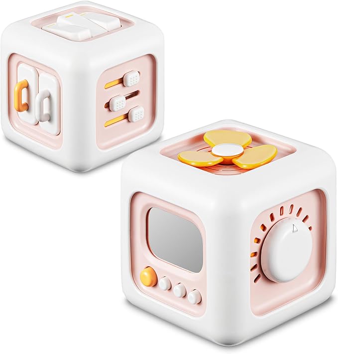 Busy Cube Toys for 1 Year Old Girl Gifts, Montessori for Baby Girl, Travel Sensory Toys for Toddlers 1-3, Learning Fine Motor Skills| 1st Birthday Girl Gifts 12 Months Stocking Stuffers