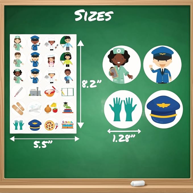 480PCS Community Helpers Stickers – Career Sticker Set Toys for Kids, for Preschool Classroom Decorations, Bulletin Board, Flash Cards, Crafts and Poster, Teachers Classroom Must-Have