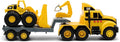 CAT Construction Toys, CAT Construction Heavy Mover, Semi Truck and Trailer with Mini Crew Wheel Loader, Lights and Sounds, Ages 3 and up
