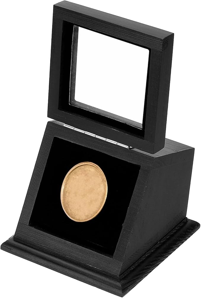 PATIKIL Coin Display Case, 1 Slot Coin Presentation Display Box Coin Box Coin Case with Coin Holder Fit 38-44.5mm Coin for Silver Dollar Collectors, Black