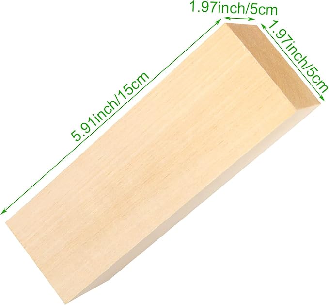 8PCS Basswood Carving Blocks, 6x2x2 inch Unfinished Wood Blocks for Crafts, Unfinished Wood Squares Wooden Blocks for Arts and Crafts