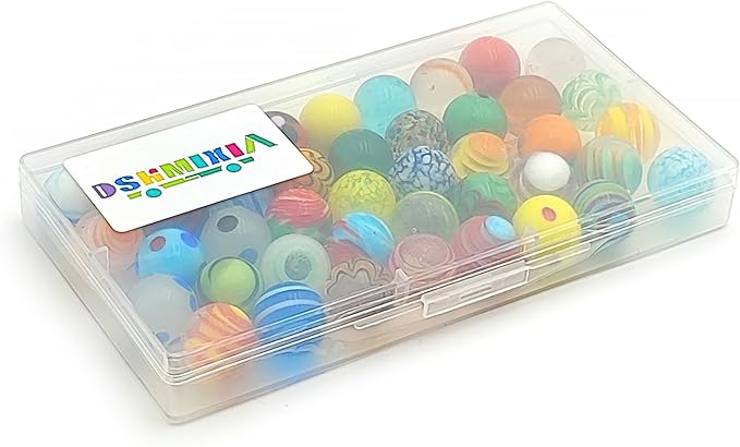 42pcs Marbles for Kids Enthusiasts 0.63 inch Small Handmade Glass Decoration Bulk Set for Marble Games Toy Cool Colored Unique Marbles