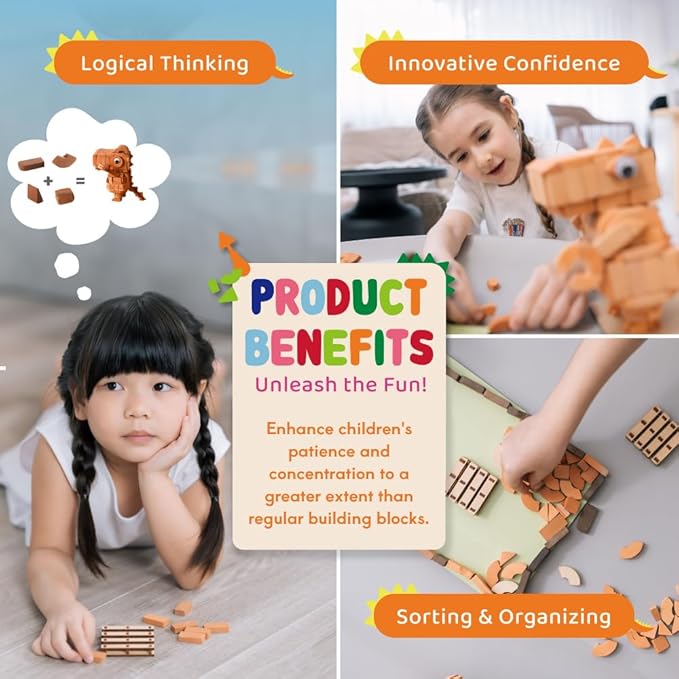 Real Red Clay Mini Bricks Sets, Construction Education Toy for Kids 6+ Years Old, Craft Bricks for Adults, Realistic House, DIY Garden, STEM Building Set, Washable & Reusable | Rectangle Brick (50pcs)
