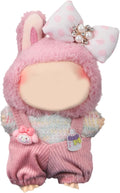 Clothes for 17cm Doll, 3 PCS Cute Pink Hair Clip & Jumpsuits Set, Dress up Outfit Exquisite Accessories for Dolls