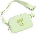 Gitus Gifts for 8 9 10 11 12 Year Old Girls Belt Bag Fanny Pack Crossbody Bags with Initial Letter Patch Cute Stuff Birthday Gifts for Teen Girls Women Personalized Trend Stuff (Light Green-T)