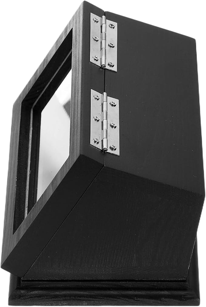 PATIKIL Coin Display Case, 2 Slots Coin Presentation Display Box Coin Box Coin Case with Coin Holder Fit 38-44.5mm Coin for Silver Dollar Collectors, Black