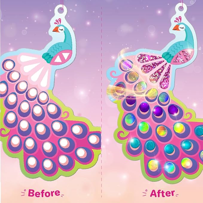Imagimake Mirror Mosaic Butterfly & Peacock Kids Art Set | DIY Craft Kit | Foil Stickers for Kids | Mosaic Kit | Travel Toys | Birthday Gift for Girls and Boys Ages 3,4,5,6,7,8