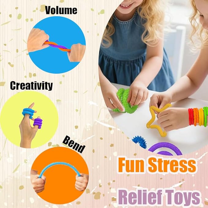 8Packs Fidget Toys Sensory Sticks，Sensory Toys for Kids with Autism Calming ，Autism Classroom Must Haves Calming Sensory Toy for Special Needs, Valentine Classroom Gifts for Kids