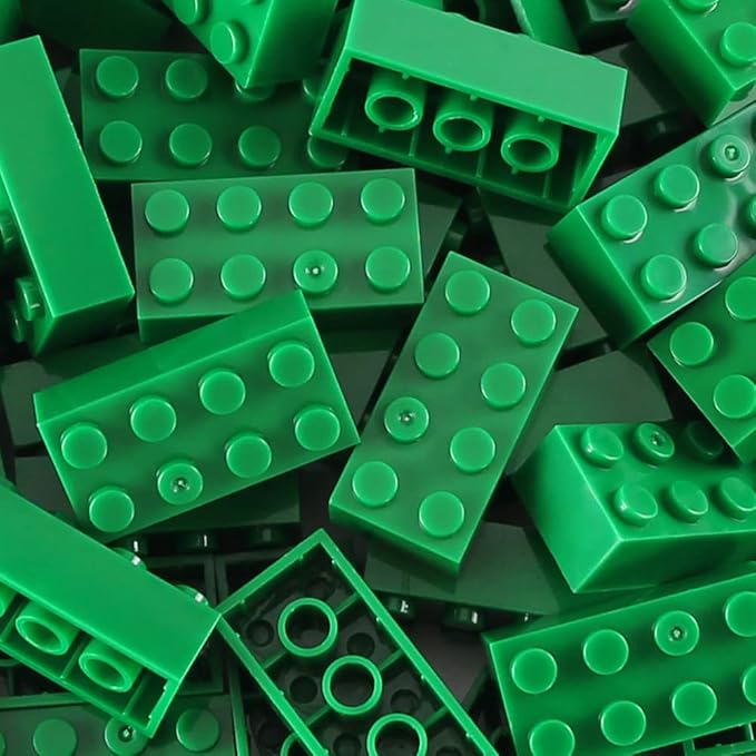 Feleph 320 Pieces 2x4 Green Bricks Building Classic Parts Creative Play Blocks Set Toy Accessories Combine with 3001 Major Brick Brands (Green)