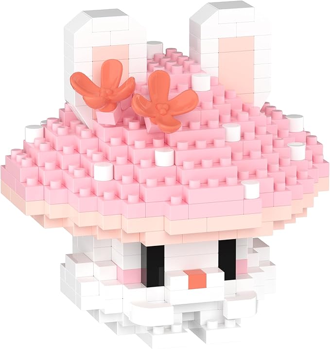 Rabbit Mushroom Mini Cute Mushroom Animals Building Toy Set Adorable Plant Blocks for Creative Play Bonsai Botanical Collection