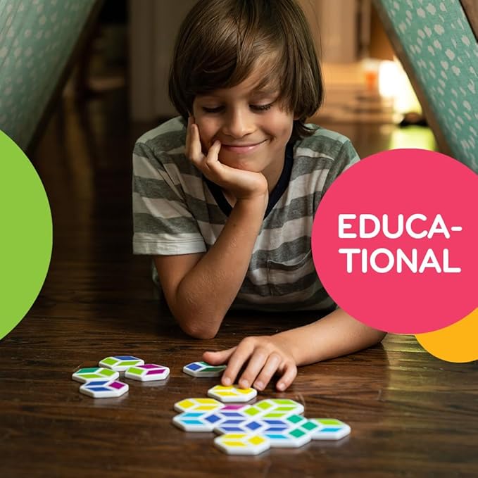 Mobi Stello Color Matching Game - Family Friendly Tile Matching Game, Colorful Plastic Tiles Learning Activities for Ages 5 and Up, 48 Tiles and More Than 5 Ways to Play for 1-4 Players