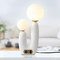 Decorative Mushroom Lamp, Resin Lamp for Desk, Unique Globe Lamps for Bedrooms and Side Tables, Desk Lamps for Night Stands, Portable Table Lamps for Living Room (White)