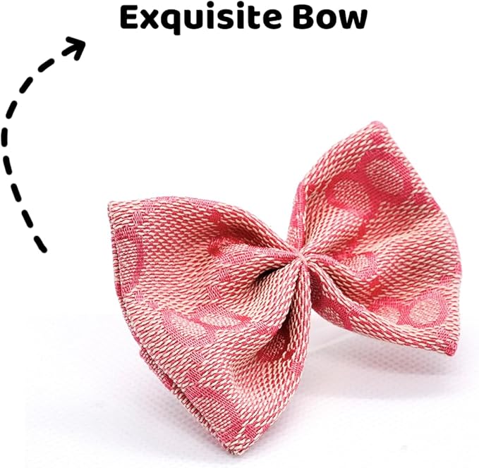 Clothes Compatible with Labubu 17cm Dolls, Premium Dolls Accessories 2 Piece Set Including Chic Grid Spaghetti-Strap Dress and Bow, High-End Fashion Outfit for Play & Display - Pink