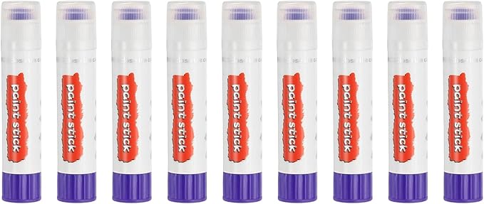 PATIKIL Tempera Paint Sticks, 9 Pcs Solid Tempera Paints Sticks Washable Bulk Markers Pen Quick Drying for Artists Beginners Art Supplies, Purple