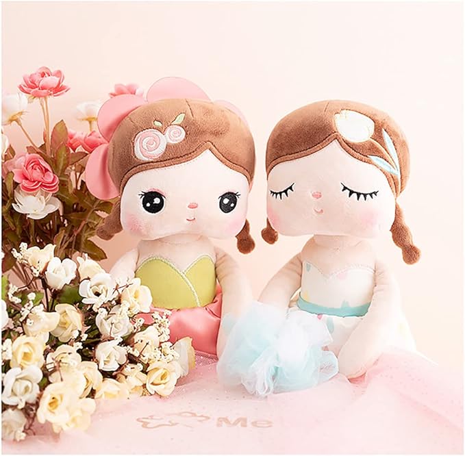 MeToo Princess Doll - 13" Soft Plush Angela Doll, Cute Flower Fairy, Non-Toxic PP Cotton, Tulips