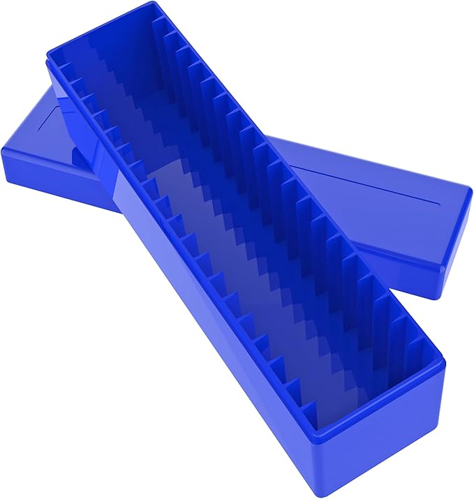 Plastic Coin Slab Storage Box – 20-Slot Coin Holder Organizer Case Fits for PCGS NGC PMG PCCB Slabs, Secure Coin Collection Box for Collectors, Home, Office, Bank Use (Box Only, Blue)