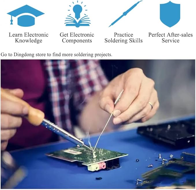 ISolderStore Soldering Project Soldering Practice Kit LED Rotating Desk Gyroscope DIY Kit Electronics Kit for Beginner
