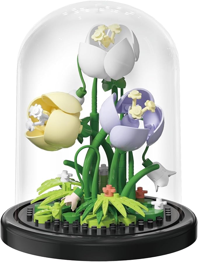 Dream Beauty Home Bouquets Dust Cover Set Building Toy Creative Assembly Bonsai Tree, Ideal for Valentine's Anniversaries Birthday