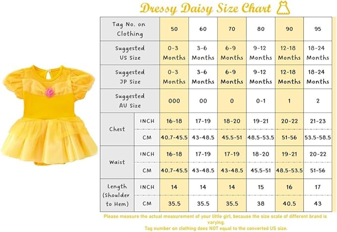 Dressy Daisy Princess Onesie Romper Fancy Dress Costume Halloween Birthday Bodysuit Outfit with Headband for Infant Baby Girl