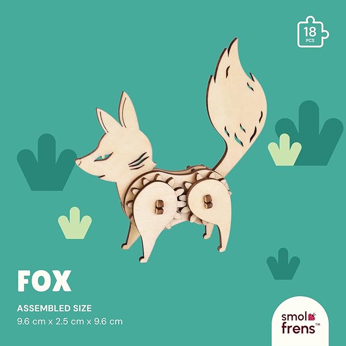 Wooden Animal Puzzles for Ages 8+, 5 Pack 3D Wooden Puzzles, STEM Kits for Kids & Adults, Wood Crafts Model Kits, STEM Toys, DIY Art Projects, Educational Gifts Toys, Party Favors - Woodland Frens