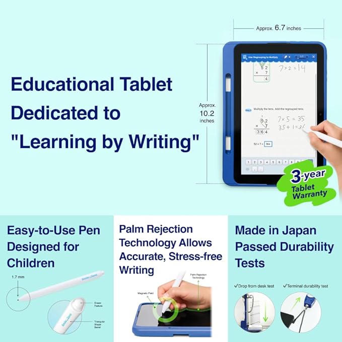 Dedicated Learning Tablet | Personalized Independent Study, Access All K–5 Lessons Math & ELA | No Browser, Games or Ads | 10.1” Display, Pen & Cover(Green) | Subscription Required
