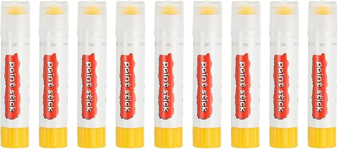 PATIKIL Solid Tempera Paints, 9 Pcs Washable Quick Drying Paint Sticks Paint Pens for Artists Beginners Art Supplies, Light Yellow