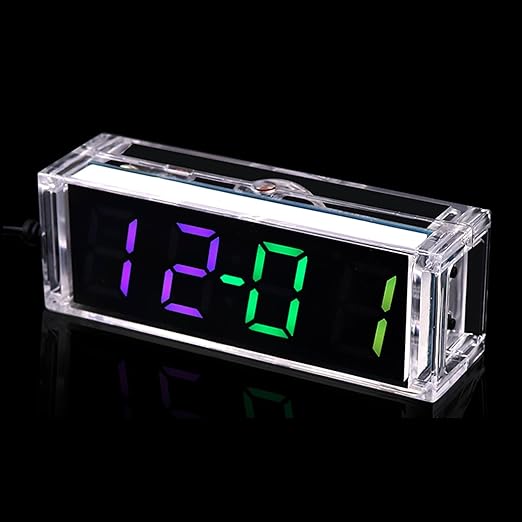 Soldering Practice Kit DIY RGB Digital Tube Adjustable Multifunctional Alarm Clock Electronics Projects Soldering Kit Welding Skills Learn Soldering Kit for DIYers (04SZ01)