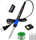 Soldering Iron Kit, 90W LED Digital Solder Iron Kit with Ceramic Heater, 110V Welding Tools with Smart Temperature Control, Auto Sleep, Temp Calibration, C/F, Accurate 176℉-896℉