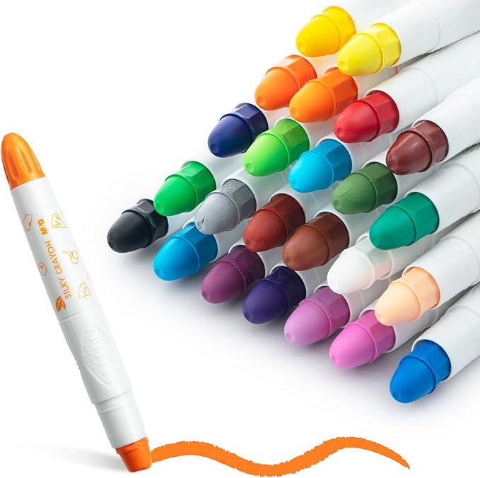 M&G 24 Colors Upgraded Food-grade Paint Sticks, Tempera paint sticks for kids and student, Washable paint, Non- Toxic, Super Quick Drying, Art Gifts for Your Kids and Artists