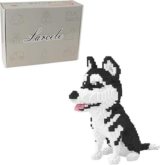 Larcele Dog Micro Building Blocks Animal Mini Building Toy Bricks,6478 Pieces KLJM-02 (Big Husky)