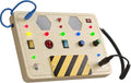 Crown Display Montessori Busy Board for Toddlers Wooden Sensory Toys for Toddlers with Light Up LED Buttons Pluggable Wires Baby 3 Year Old Gifts - Boys & Girls Educational Learning Fidget Toy