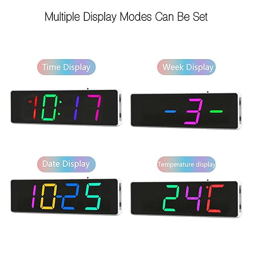 EIELE Soldering Practice Kit 4-Digit RGB Colour LED Digital Clock Kit with colourful case Suitable for students and beginners to solder and learn Adult Electronic Soldering Projects (white case)