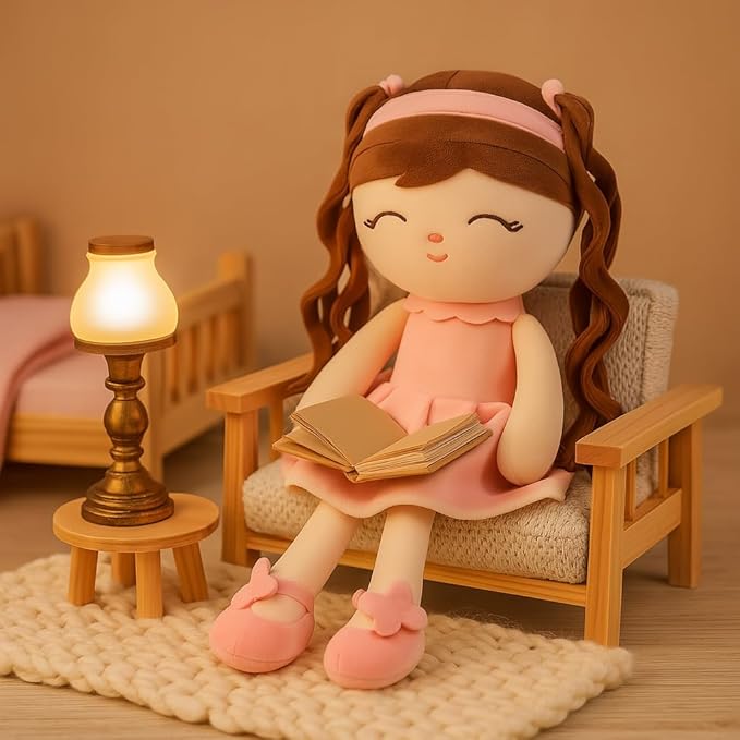 Soft Baby Doll Toys (16'') Baby Rag Doll for Girls Birthday Gift Christmas Plush Toys Gift for Toddler Kids (Pink)