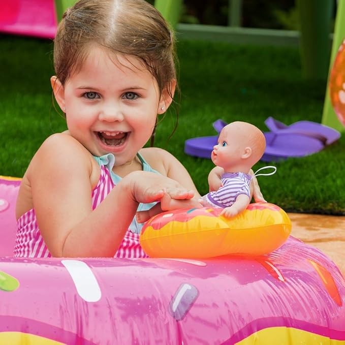 Adora Splash Time Babies Collection, 8.5” Baby Doll w/ Sweet Baby Smell, Made in Premium QuickDri Vinyl & Machine Washable, Includes Clothes and Accessories, Birthday Gift For Ages 3+ - Sprinkle Donut