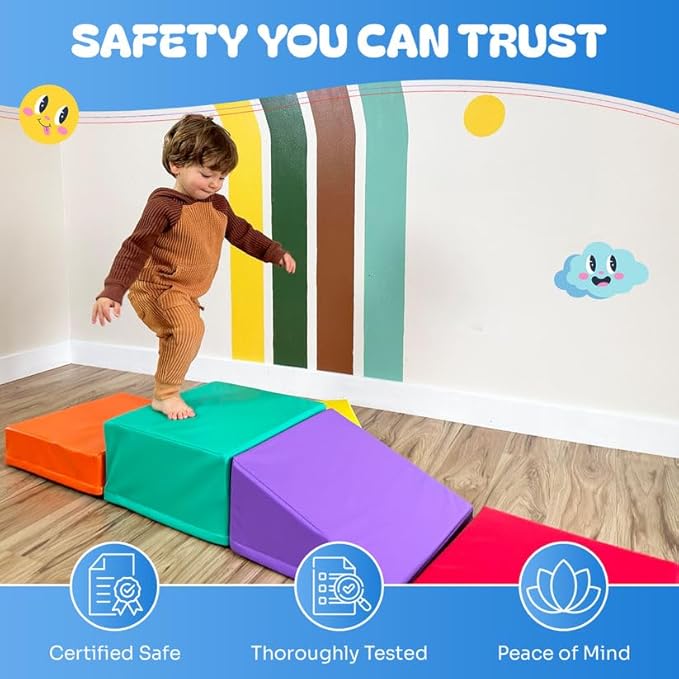 New Bounce Toddler Climbing Toys - Soft Play Set for Kids - Foam Climbing Blocks - Safe Soft Gym Equipment - Great for All Ages
