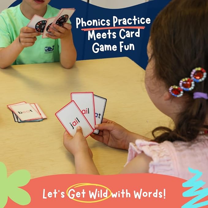 Wild Words Digraphs & Blends Card Game – Phonics & Reading Game for Kids Ages 4+ – Educational Learning Game for Word Recognition, Spelling – Perfect for Classroom & Family
